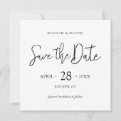 Einfache, stilvolle Square Save the Date Wedding C (Vorderseite)