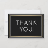Einfache, stilvolle Typografie Black, White und Go Dankeskarte (Vorderseite)