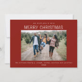 Einfache stilvolle Weihnachtskarte für Familien Fo Einladung (Vorderseite)