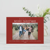 Einfache stilvolle Weihnachtskarte für Familien Fo Einladung (Stehend Vorderseite)