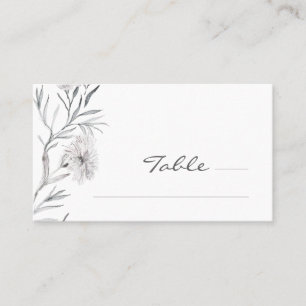 Einfache, stilvolle White Blume Wedding Platzkarte
