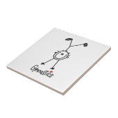 Einfache Stockfigur-Turnerin Fliese (Seite)