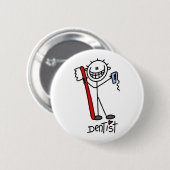 Einfache Stockfigur Zahnarzt Button (Vorne & Hinten)