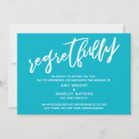 Einfache stornierte Wedding Scuba Blue Regrets Car