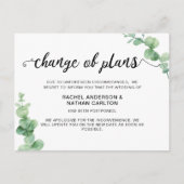 Einfache Stornierung einer Hochzeit mit aufgeschob Ankündigungspostkarte (Vorderseite)