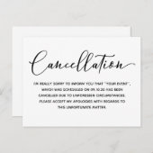 Einfache Stornierungsmitteilung Postkarte (Vorne/Hinten)