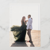 Einfache Strahlenhochzeit speichern das Datum Folieneinladung (Vorderseite)