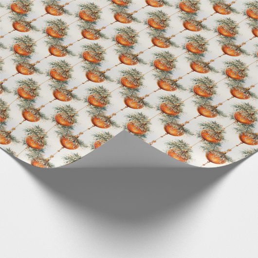 Einfache Strahlung: Orange & Gold Geschenkpapier (Ecke)