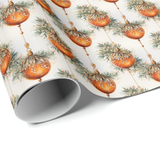 Einfache Strahlung: Orange & Gold Geschenkpapier (Rolleneckpunkt)