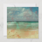 Einfache Strand-Hochzeit in Einladung (Rückseite)