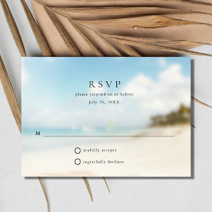 Einfache Strandhochzeit RSVP Karte