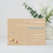 Einfache Strandhochzeit RSVP Vorlage (Stehend Vorderseite)