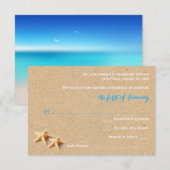 Einfache Strandhochzeit RSVP Vorlage (Vorne/Hinten)