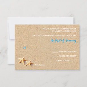 Einfache Strandhochzeit RSVP-Vorlage RSVP Karte