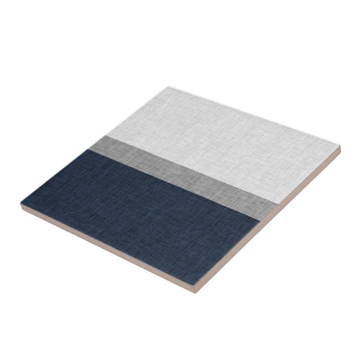 Einfache Streifen dunkelblau-graue Weiß Fliese (Seite)