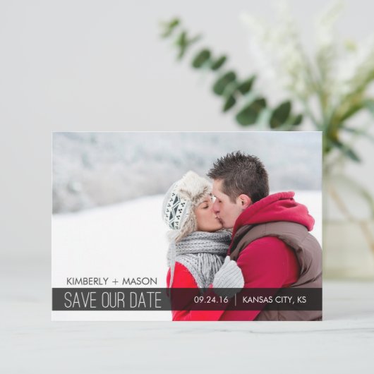 Einfache Streifen Hochzeit Speichern Sie das Datum Save The Date (Stehend Vorderseite)