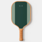 Einfache Streifen Monogram dunkelgrün Pickleball Schläger (Vorderseite)