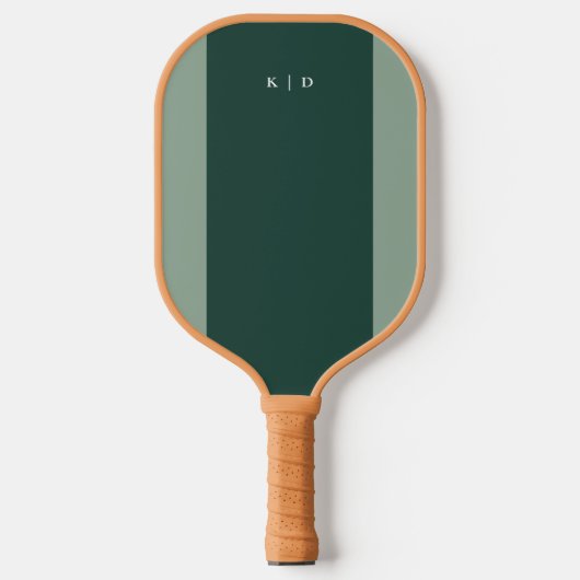 Einfache Streifen Monogram dunkelgrün Pickleball Schläger (Vorderseite)