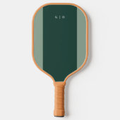 Einfache Streifen Monogram dunkelgrün Pickleball Schläger (Rückseite)