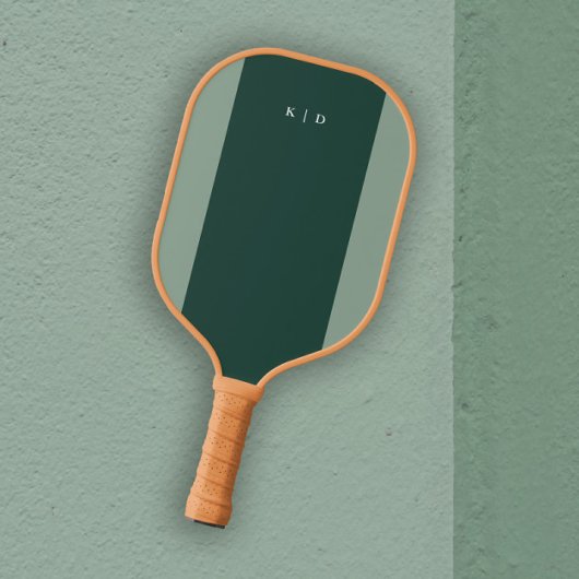 Einfache Streifen Monogram dunkelgrün Pickleball Schläger