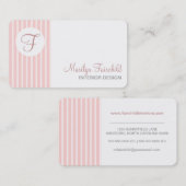 Einfache Streifen-Monogramm-Visitenkarte-Schablone Visitenkarte (Vorne/Hinten)