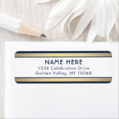 Einfache Streifen Navy Blue White Gold Rücksendead (Insitu)