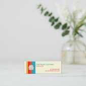 Einfache Streifen-neue Retro Minikarten Mini Visitenkarte (Stehend Vorderseite)