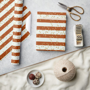 Einfache Streifen und Gold Glitzer Kinder Party Ge Geschenkpapier