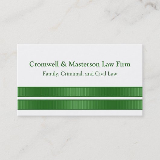 Einfache Streifen Visitenkarte, grün Visitenkarte (Vorderseite)