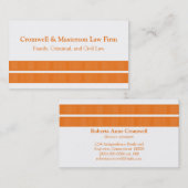 Einfache Streifen-Visitenkarte, Orange Visitenkarte (Vorne/Hinten)