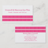 Einfache Streifen Visitenkarte, rosa Visitenkarte (Vorne/Hinten)