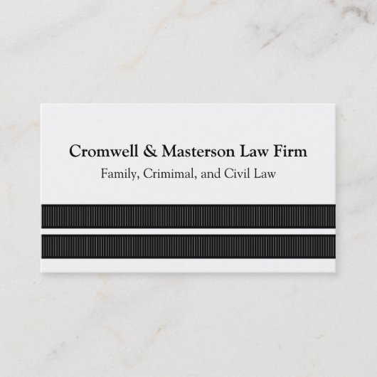 Einfache Streifen Visitenkarte, schwarz Visitenkarte (Vorderseite)