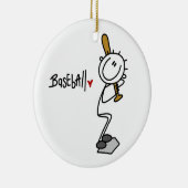 Einfache Strichmännchen-Baseball-T - Shirts und Keramikornament (Rechts)