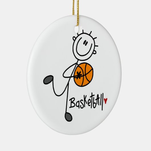 Einfache Strichmännchen-Basketball-T - Shirts und Keramikornament (Rechts)