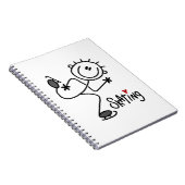 Einfache Strichmännchen-Eis-Skaten-T - Shirts und Notizblock (Rechte Seite)