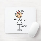 Einfache Strichmännchen-Krankenschwester-T - Mousepad (Mit Mouse)