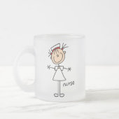 Einfache Strichmännchen-Krankenschwester-T-Shirts Mattglastasse (Links)