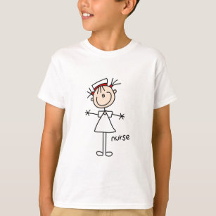 Einfache Strichmännchen-Krankenschwester-T - T-Shirt