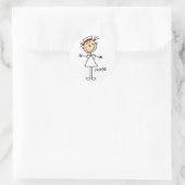 Einfache Strichmännchen T - Shirt und Geschenke Runder Aufkleber (Tasche)