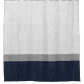 Einfache Stripe Dark Blue Gray Ash White Duschvorhang (Vorderseite)
