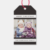 Einfache Stripes-Foto-Weihnachtsgeschenke Geschenkanhänger (Vorderseite)