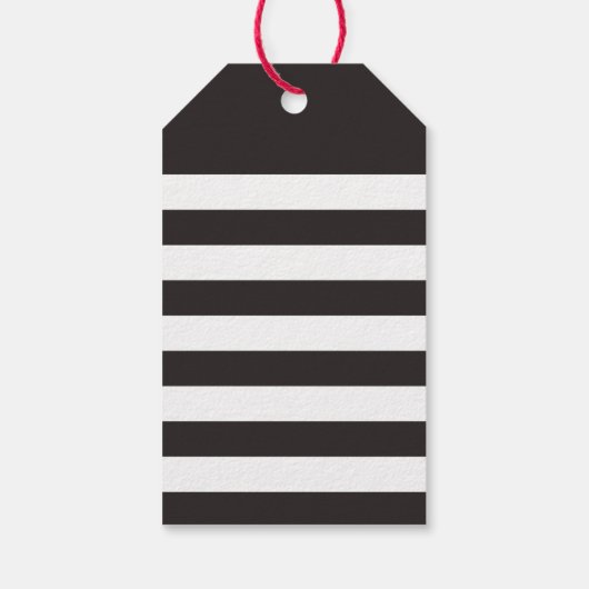 Einfache Stripes-Foto-Weihnachtsgeschenke Geschenkanhänger (Rückseite)