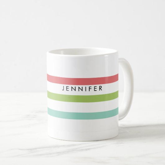 Einfache Stripes - Individuelles Mug Kaffeetasse (VorderseiteRechts)