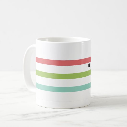 Einfache Stripes - Individuelles Mug Kaffeetasse (Vorderseite Links)