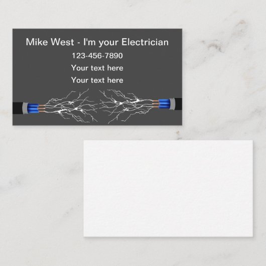 Einfache Stromversorgung Visitenkarte (Vorne/Hinten)