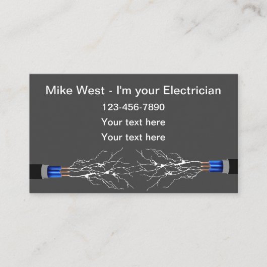 Einfache Stromversorgung Visitenkarte (Vorderseite)