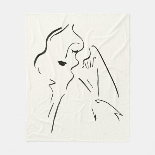 Einfache Studie - Skizze einer Frau Fleecedecke (Vorderseite)