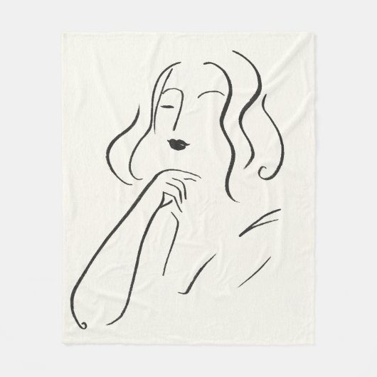 Einfache Studie - Skizze einer Frau Fleecedecke (Vorderseite)