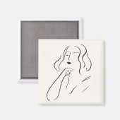 Einfache Studie - Skizze einer Frau Magnet (Vorderseite/Rückseite)
