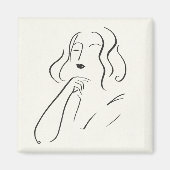 Einfache Studie - Skizze einer Frau Magnet (Vorne)